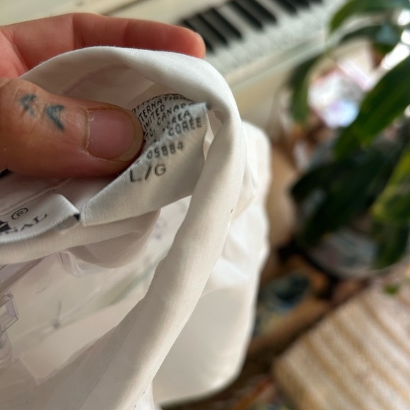 Y2K White Blouse with Embroidered Teddy Bears Details L - Picture 13 of 16